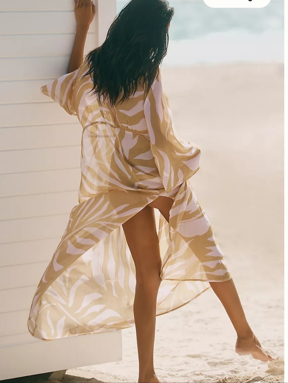 NWT Anthropologie Patterned Sheer Kaftan - Picture 2 of 4